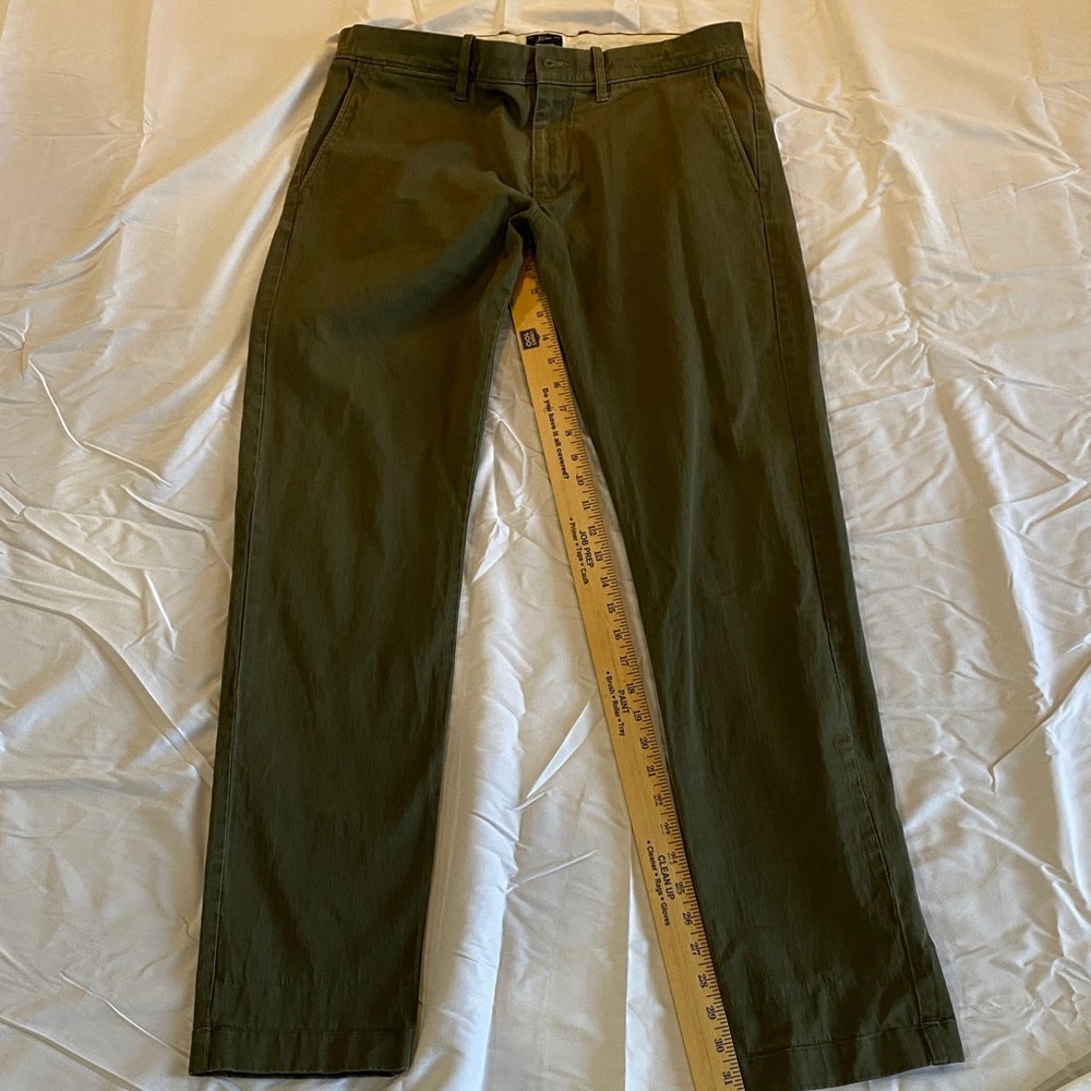 J. Crew Men's Army Green Stretch Slim Fit Chinos Sz 31x32